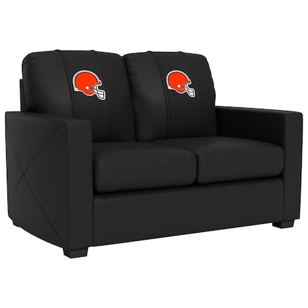 Dreamseat Silver Loveseat with Cleveland Browns Helmet Logo XZ7759003LSCDBK-PSNFL20037